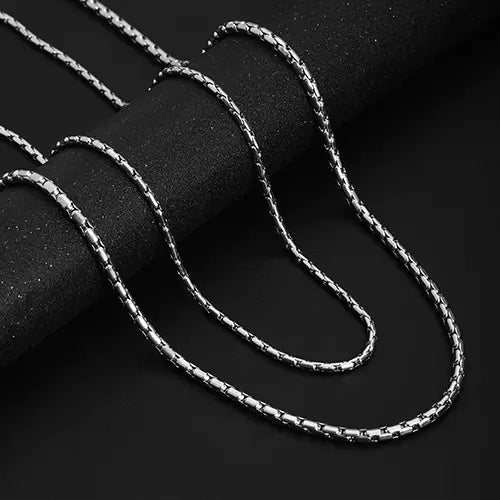 WOLFHA JEWELRY Silver Cross Hammer Stainless Steel Chain