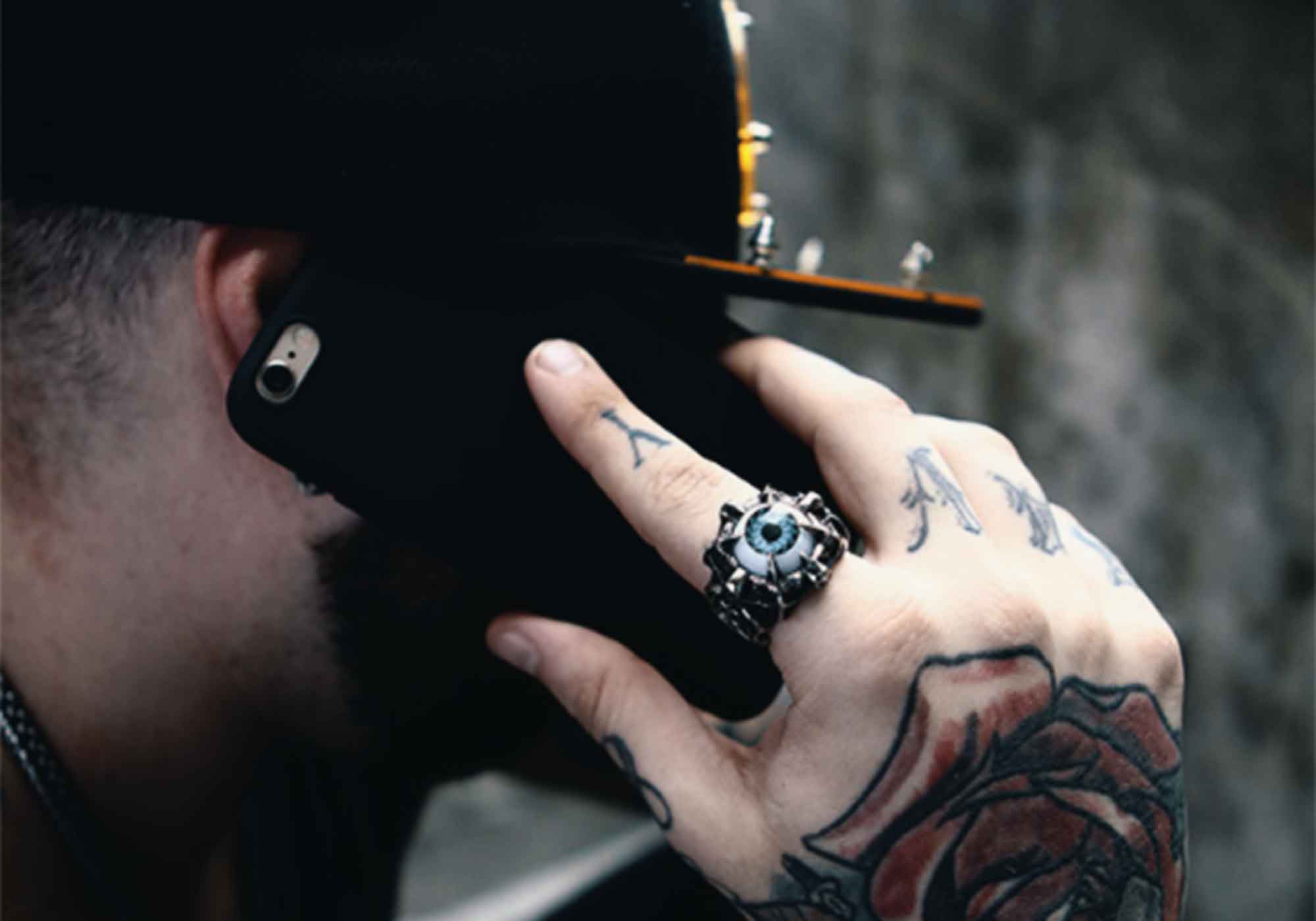 Wolfha Jewelry Greek Evil Eye Gothic Stainless Steel Ring