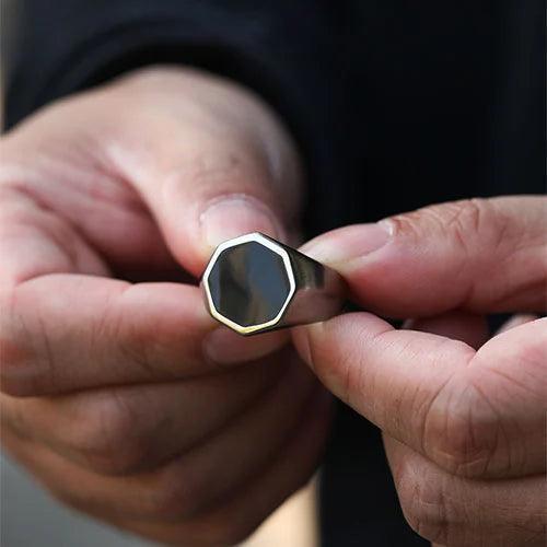 WOLFHA JEWELRY Classic Octagon Stainless Steel Ring 5