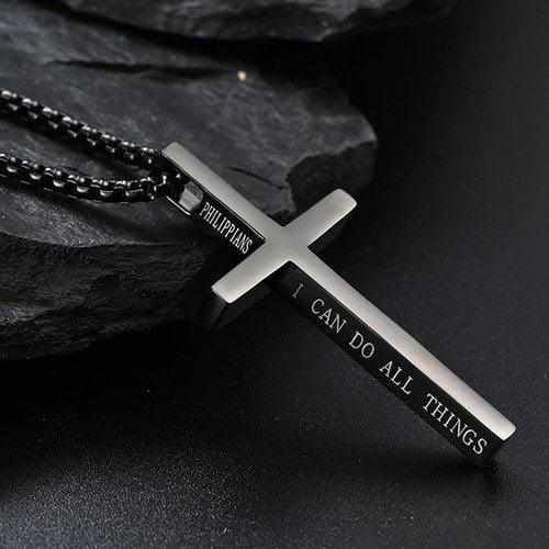 Cross Stainless Steel Pendant Necklace - WOLFHA