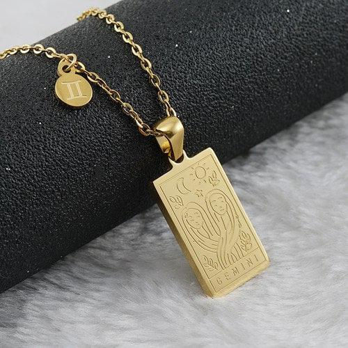 Wolfha Jewelry Fashion Gold Plated Twelve Constellations Women Pendant Necklaces 12