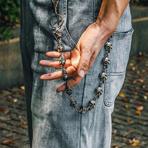 Wolfha Jewelry Punk Skull Pants Chain Keychain Wallet Chain Gothic Biker Fashion Accessories 7