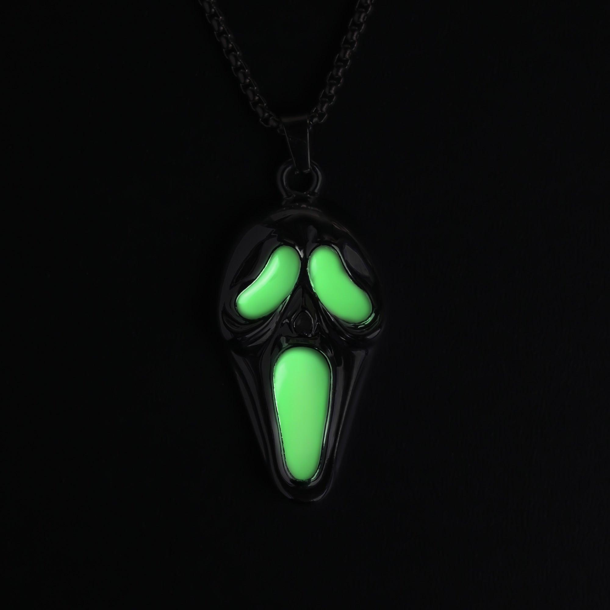Wolfha Jewelry Halloween Ghost Face Illuminated Mask Pendant 6