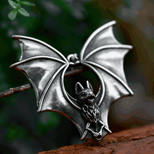 Wolfha Jewelry Gothic Bat stainless steel pendant 1