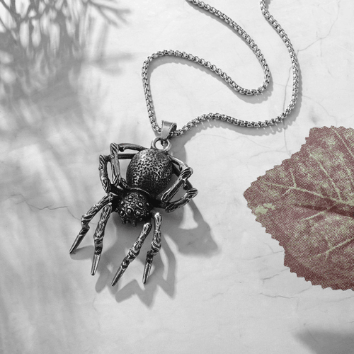 Wolfha Jewelry Gothic Black Widow Retro Spider Pendant 3