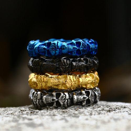 WOLFHA JEWELRY RINGS Gothic Stackable Stainless Steel Skull Ring 2