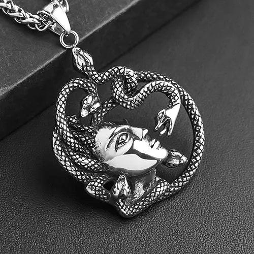 Wolfha Jewelry Gothic Medusa Snake Female Stainless Steel Pendant 5