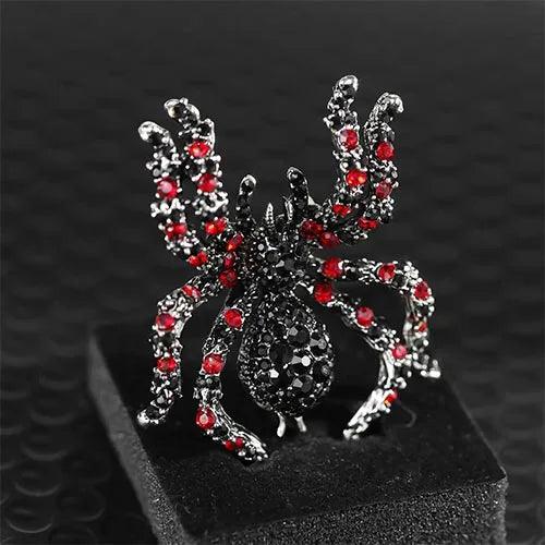 Wolfha Jewelry Halloween Black Big Spider Brooch 2