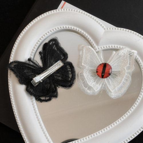 Wolfha Jewelry Halloween Butterfly with Red Evil Eye Hair Clip 1