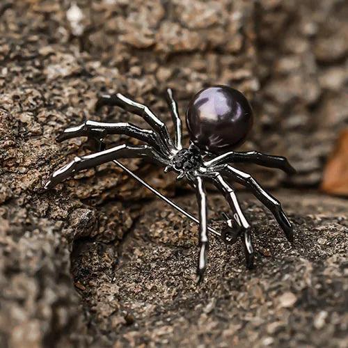 Wolfha Jewelry Halloween Darkness Sillver Spider Brooch 3
