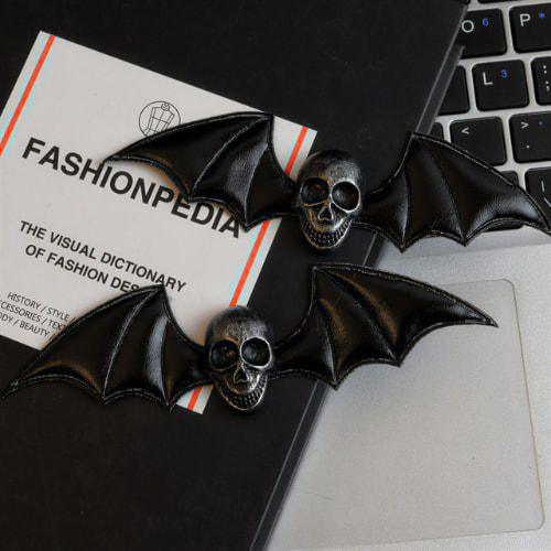 Wolfha Jewelry Halloween Darkness Skull Bat Hair Clip 1
