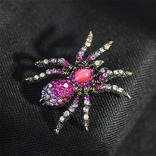 Wolfha Jewelry Halloween Red Luxury Big Spider Brooch 2