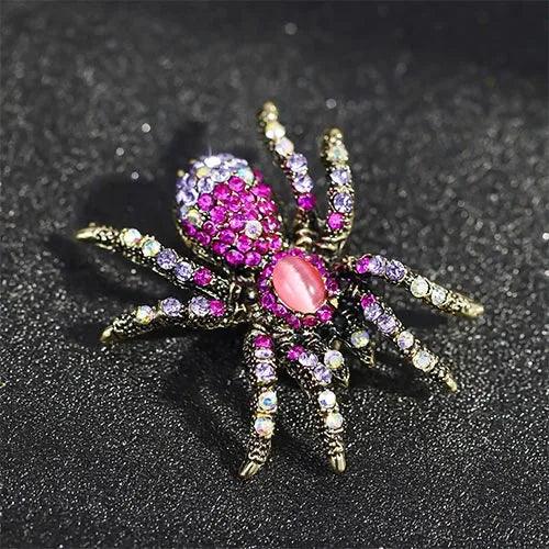Wolfha Jewelry Halloween Red Luxury Big Spider Brooch 3