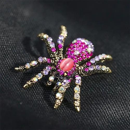 Wolfha Jewelry Halloween Red Luxury Big Spider Brooch 5