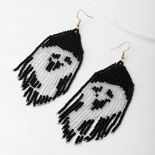 Wolfha Jewelry Halloween Sorceress Beads Tassel Earrings 4
