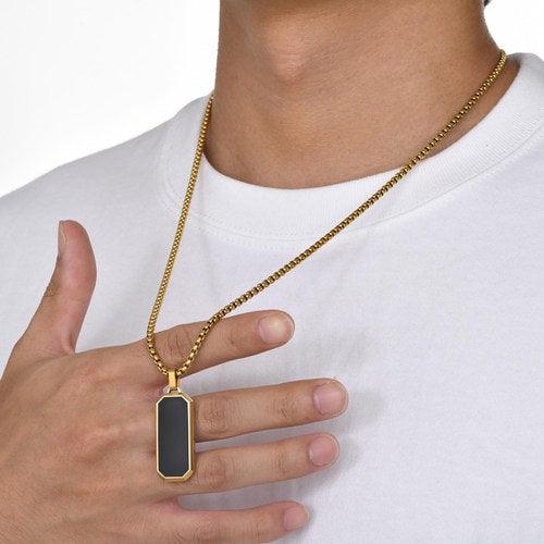 WOLFHA JEWELRY New Trendy Simple Black Square Pendant Necklace 2