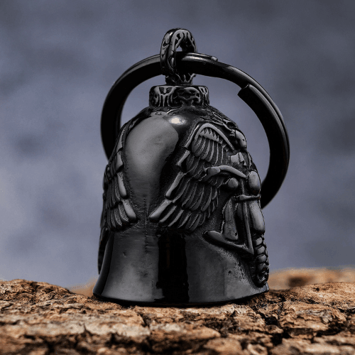 WOLFHA JEWELRY Personalized Biker Bell Stainless Steel Silver Pendant Black 4