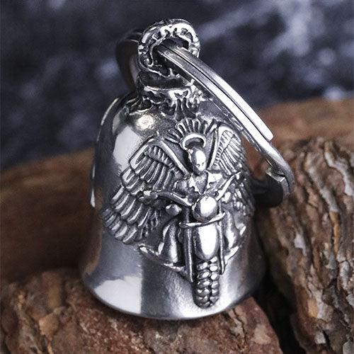 WOLFHA JEWELRY Personalized Biker Bell Stainless Steel Silver Pendant Black 2