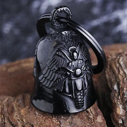 WOLFHA JEWELRY Personalized Biker Bell Stainless Steel Silver Pendant Black 6