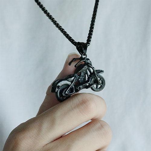 WOLFHA JEWELRY Punk Biker Stainless Steel Black Pendant bLACK 5