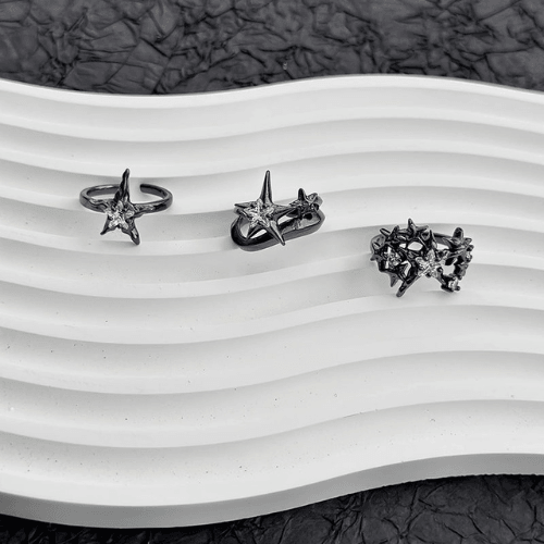 Wolfha Jewelry Stunning North Star Signet Black  Women's Rings 1