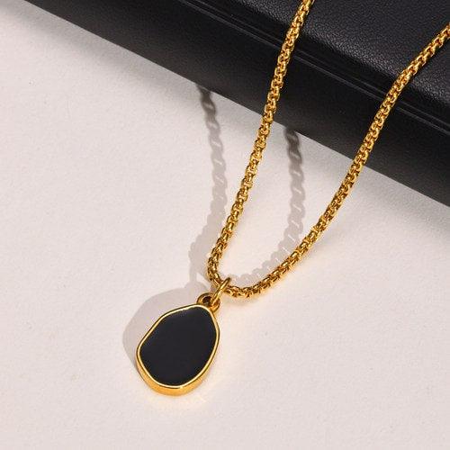 WOLFHA JEWELRY Stylish Irregular Oval Pendant Necklace  1
