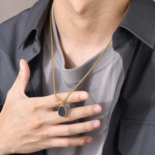 WOLFHA JEWELRY Stylish Irregular Oval Pendant Necklace 3