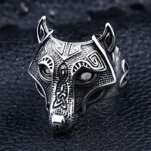 Viking Wolf Stainless Steel Power Ring - WOLFHA