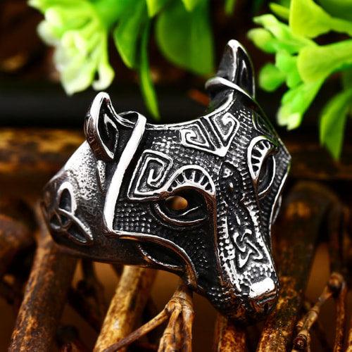Wolfha Jewelry Viking Wolf Stainless Steel Power Ring 3