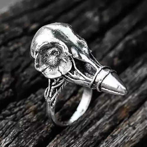 thumbnail image 2 of Empress 925 Sterling Silver Raven Skull Ring – Solid Handmade Men’s Statement Ring – Nickel-Free 2 of 5