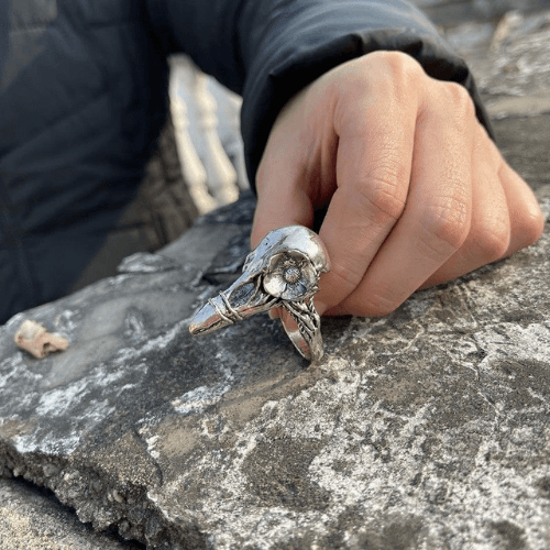 Wolfha Jewelry Vintage Dimensional Crows Skull Ring 1