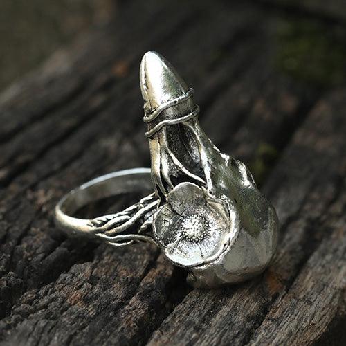 Vintage_Raven_Skull_with_Flower_Ring