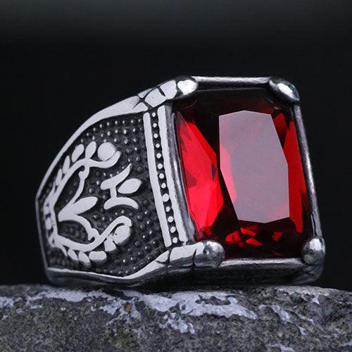 WOLFHA JEWELRY RINGS Vintage Setting Ruby Gemstone Tulip Ring 2