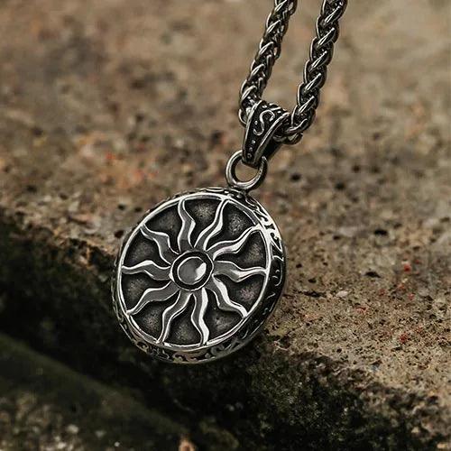 Wolfha Jewelry Vintage Sun Amulet Titanium Steel Pendant 2