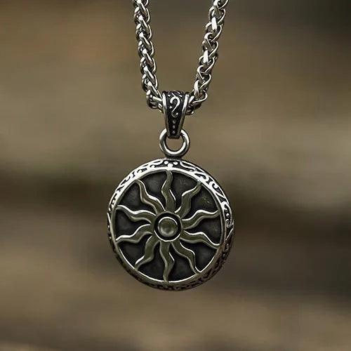 Wolfha Jewelry Vintage Sun Amulet Titanium Steel Pendant 3