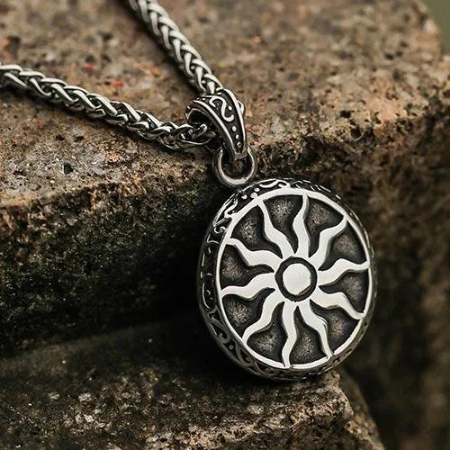 Wolfha Jewelry Vintage Sun Amulet Titanium Steel Pendant 4