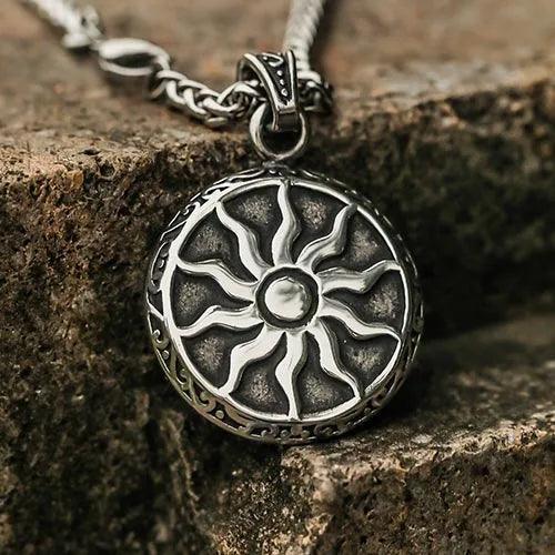 Wolfha Jewelry Vintage Sun Amulet Titanium Steel Pendant 5