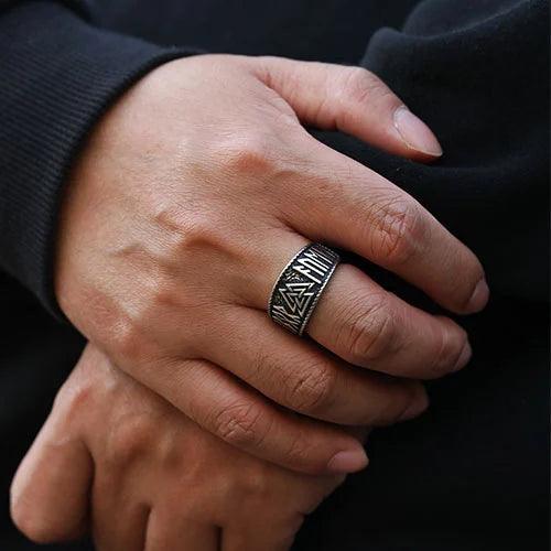Wolfha Jewelry Vintage Viking Odin Runes Ring 4