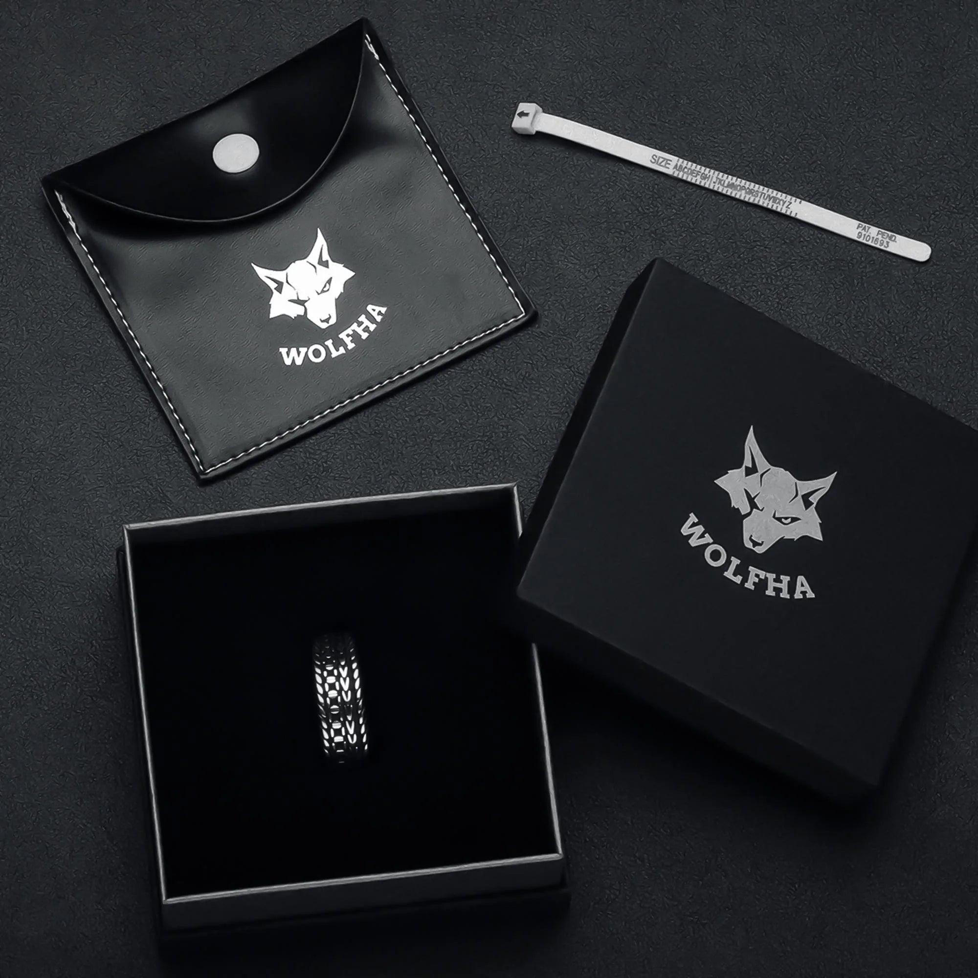 Vintage Wheat Pattern Stainless Steel Ring