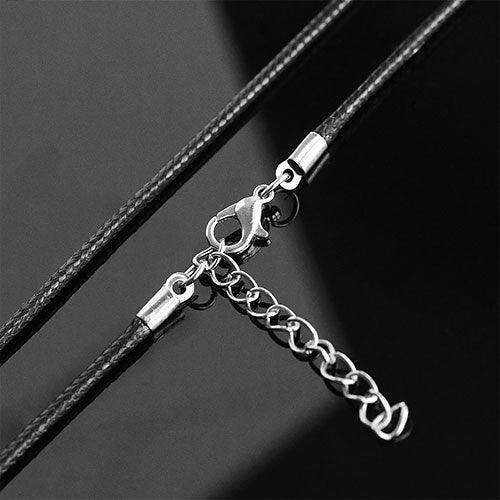 WOLFHA  JEWELRY CHAIN Braided Leather Necklace Waxed Rope Chain 1