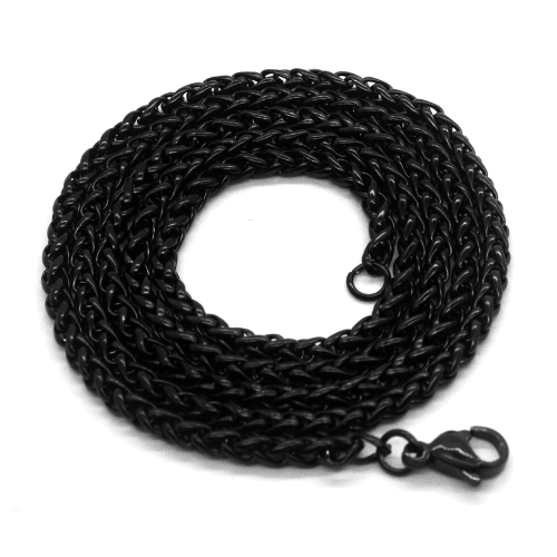 WOLFHA  JEWELRY  Wheat  Stainless Steel Black Chain 2