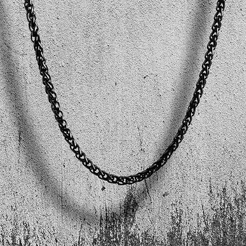 WOLFHA  JEWELRY  Wheat  Stainless Steel Black Chain 3
