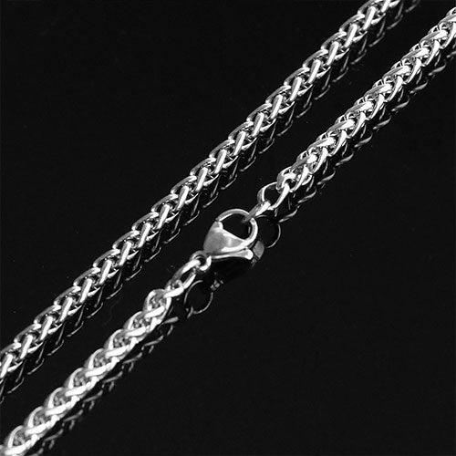 3mm *70cm Wheat Silver Chain-WOLFHA