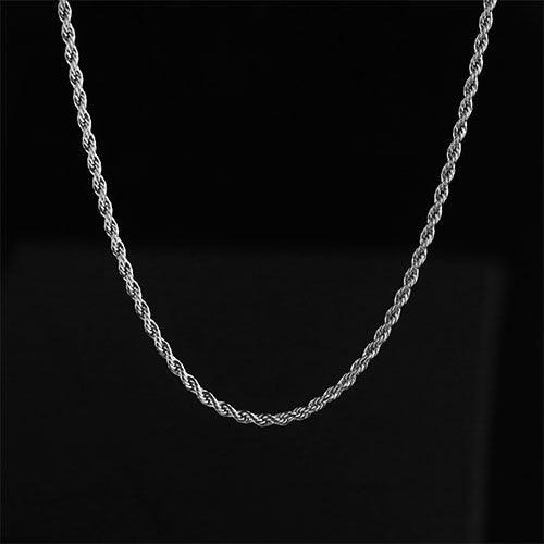 WOLFHA JEWELRY CHAIN Rope Stainless Steel Silver Chain 3