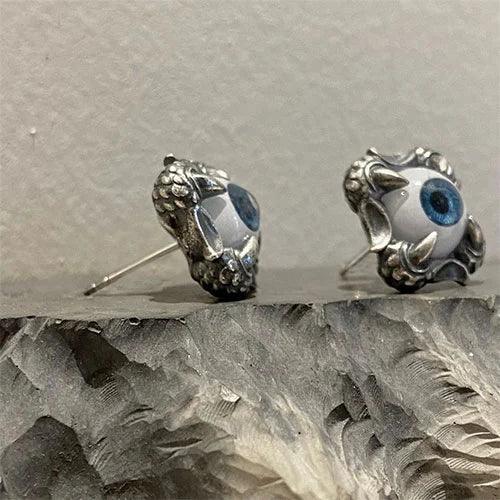 Wolfha Jewelry Sterling Silver Evil Eye  Claw Gothic Earrings 6