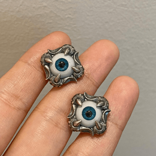 Wolfha Jewelry Sterling Silver Evil Eye  Claw Gothic Earrings 2