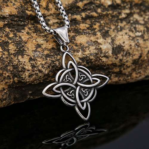 WOLFHA JEWELRY Celtic Knot Hollowed Pendant Necklace 1