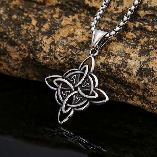 WOLFHA JEWELRY Celtic Knot Hollowed Pendant Necklace 3