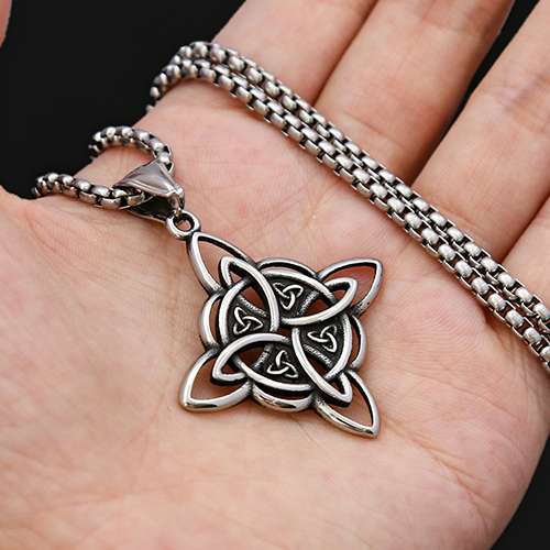 WOLFHA JEWELRY Celtic Knot Hollowed Pendant Necklace 6