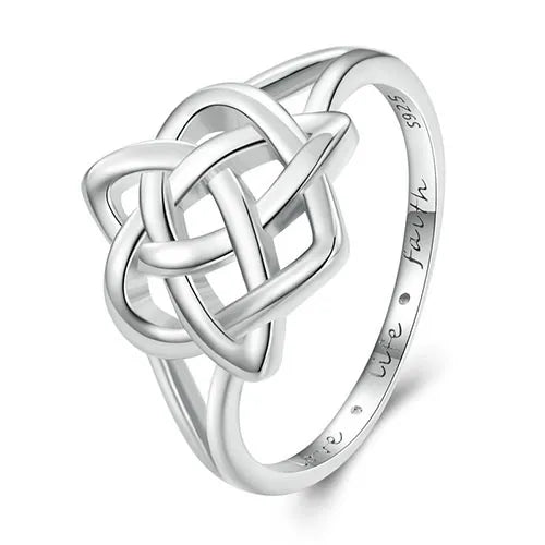 WOLFHA JEWELRY Celtic Love Knot 925 Sterling Silver Ring 6